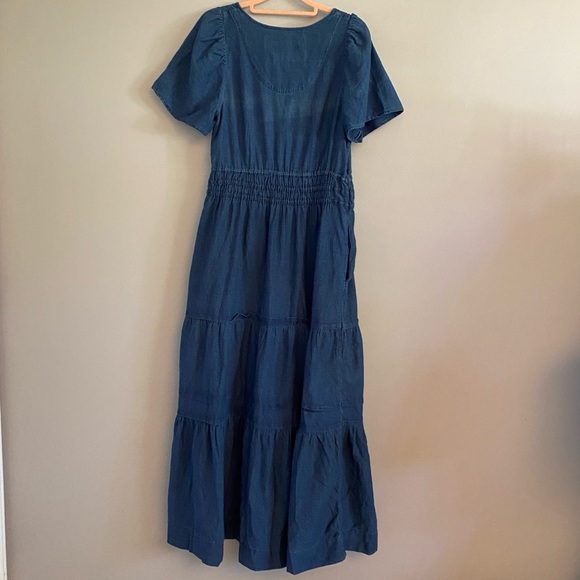 Anthropologie Maeve Somerset Jean Chambray Tiered Maxi Dress - Picture 8 of 8